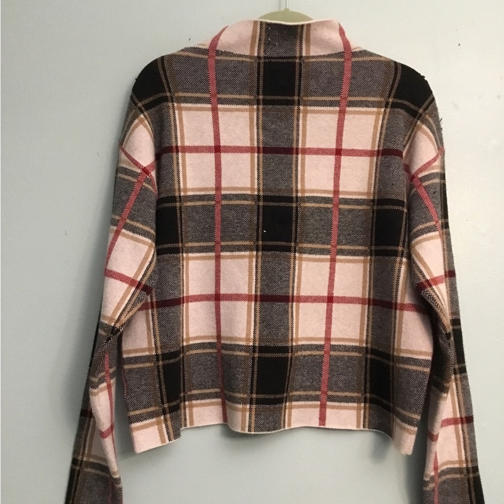 Tahari Checkered Turtleneck Sweater - Pink, Black, Cream - Picture 11 of 14